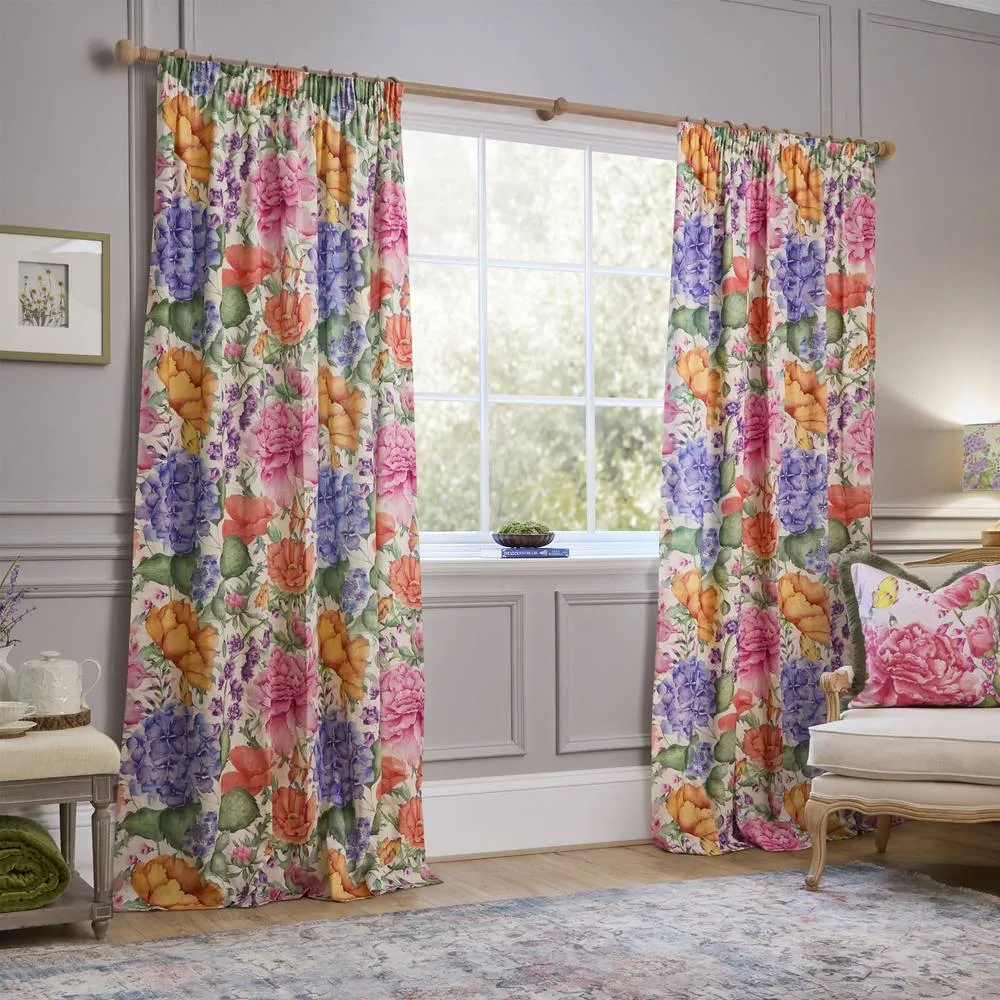 Voyage Maison Idalia Fully Lined 100% Cotton Pencil Pleat Curtain Pair 2