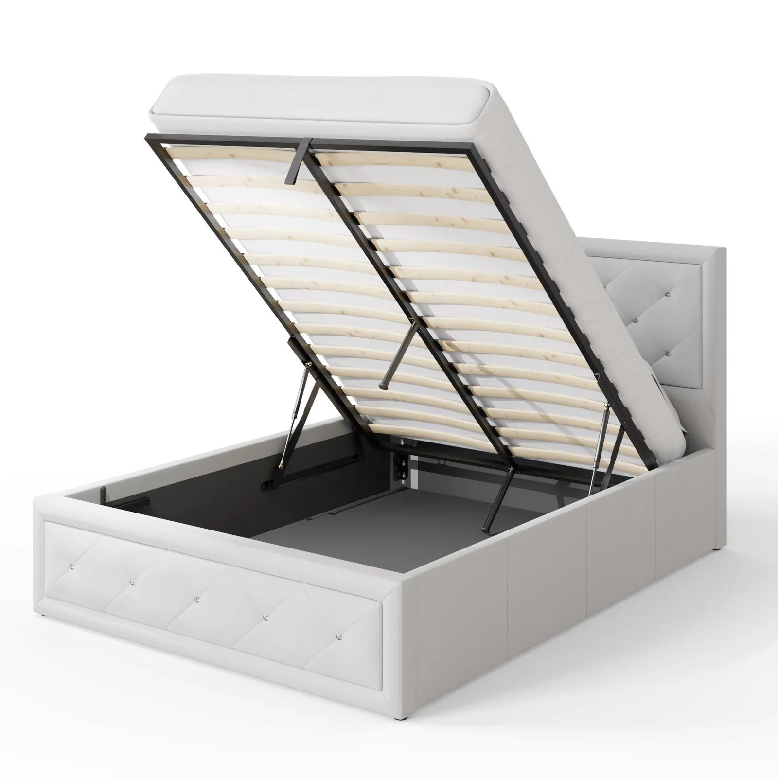 GFW Hollywood Ottoman Storage Bed in White 5