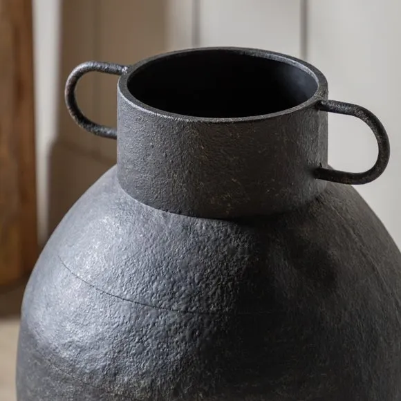 Crossland Grove Tarbes Metal Vase 510Mm, Black 3