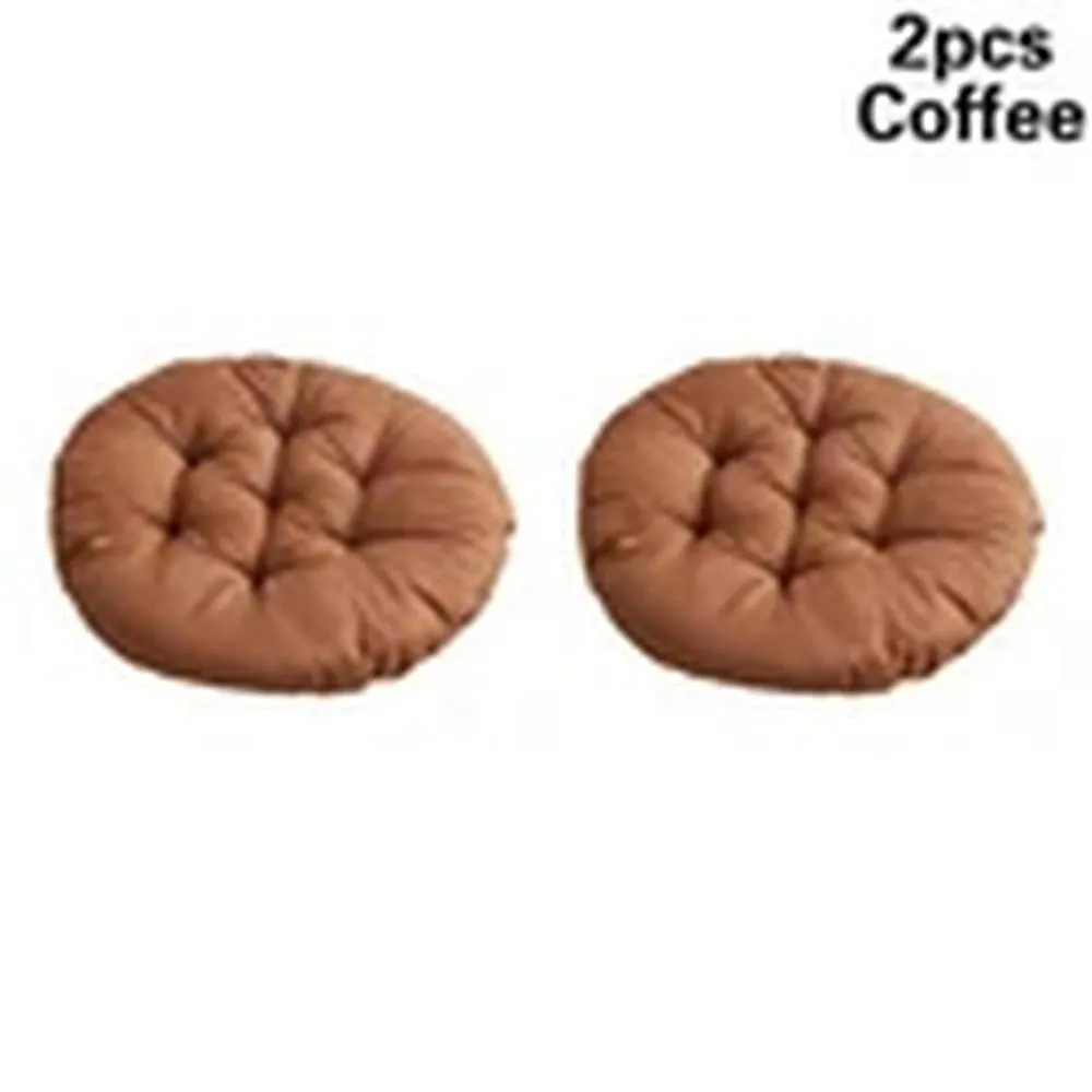 Havendro 2X Coffee Round Chair Seat Pad Cushions Dining Garden Patio Pillow in Brown