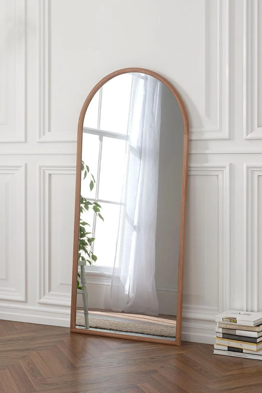 Yearn Mirrors Kimpton Oak Full Length Arched Wall Mirror in Natural
