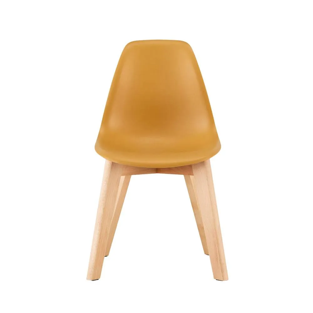 sweeek Set of 2 children's chairs Scandinavian style with beech wood in Mustard 3