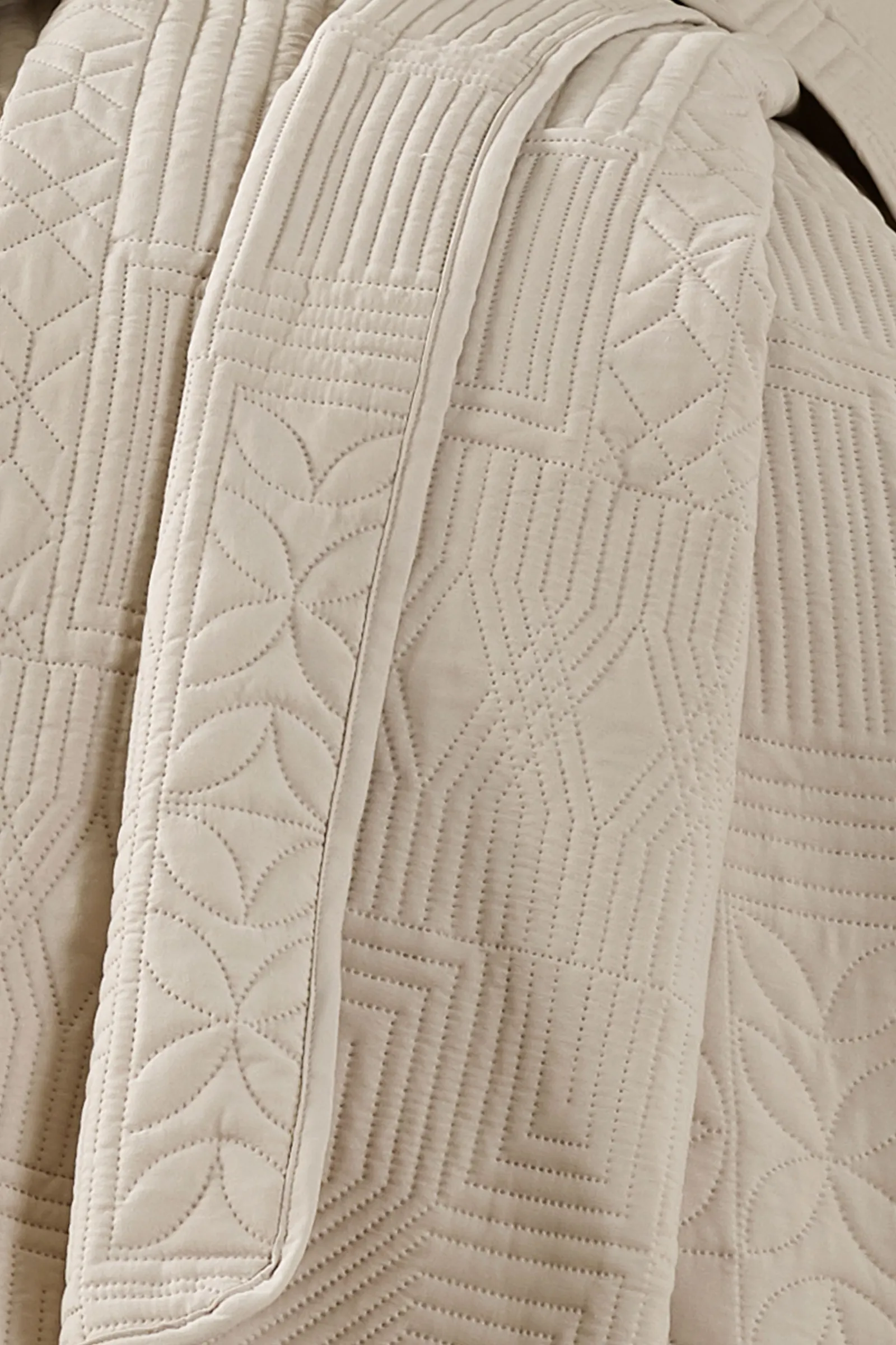 Catherine Lansfield 'Folkstone Geo' Bedspread in Natural 2