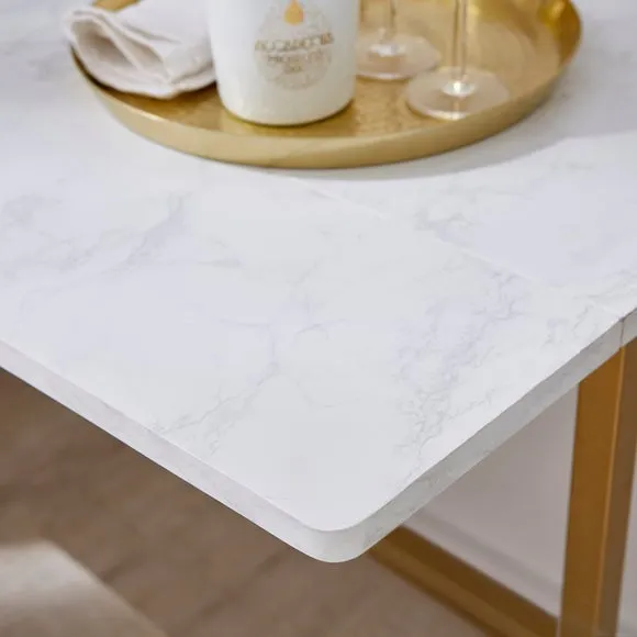 Kendall 2-4 Seater Console Dining Table, Marble Effect 5