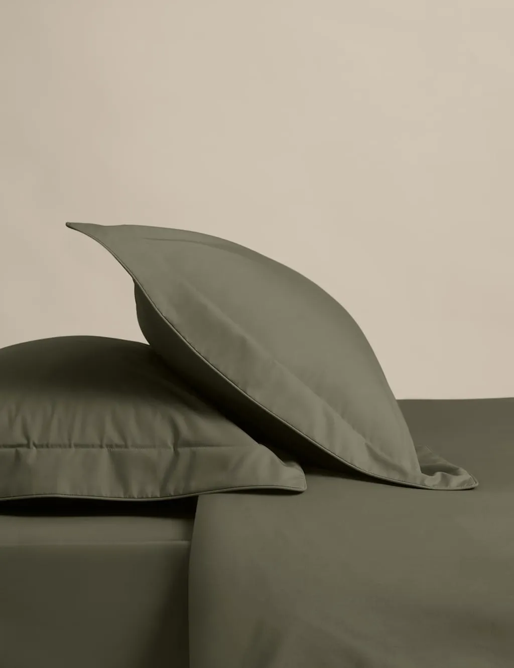 M&S 2 Pack Egyptian Cotton Oxford Pillowcases Khaki