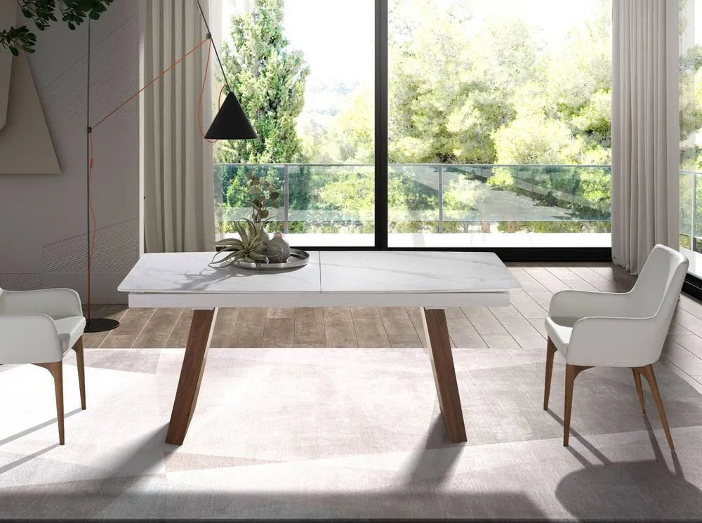Angel Cerda Oval Extending Dining Table White Porcelain Marble 3