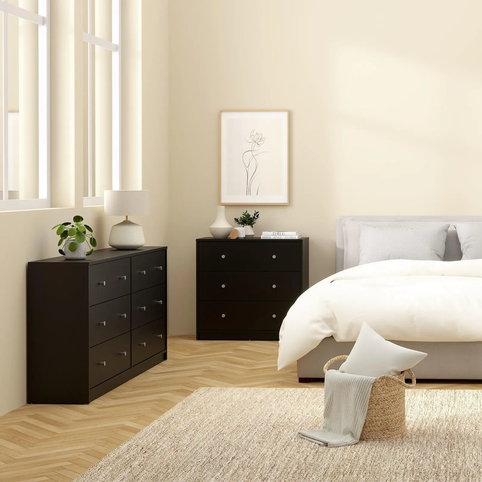Furniture To Go May Chest of 6 Drawers (3+3) in Black 6