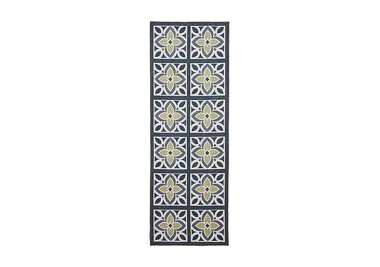 Kuristo Washable Runner - 76cm-x-150cm - Grey/Yellow