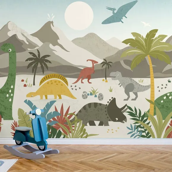 Dino Walk Wall Mural 2