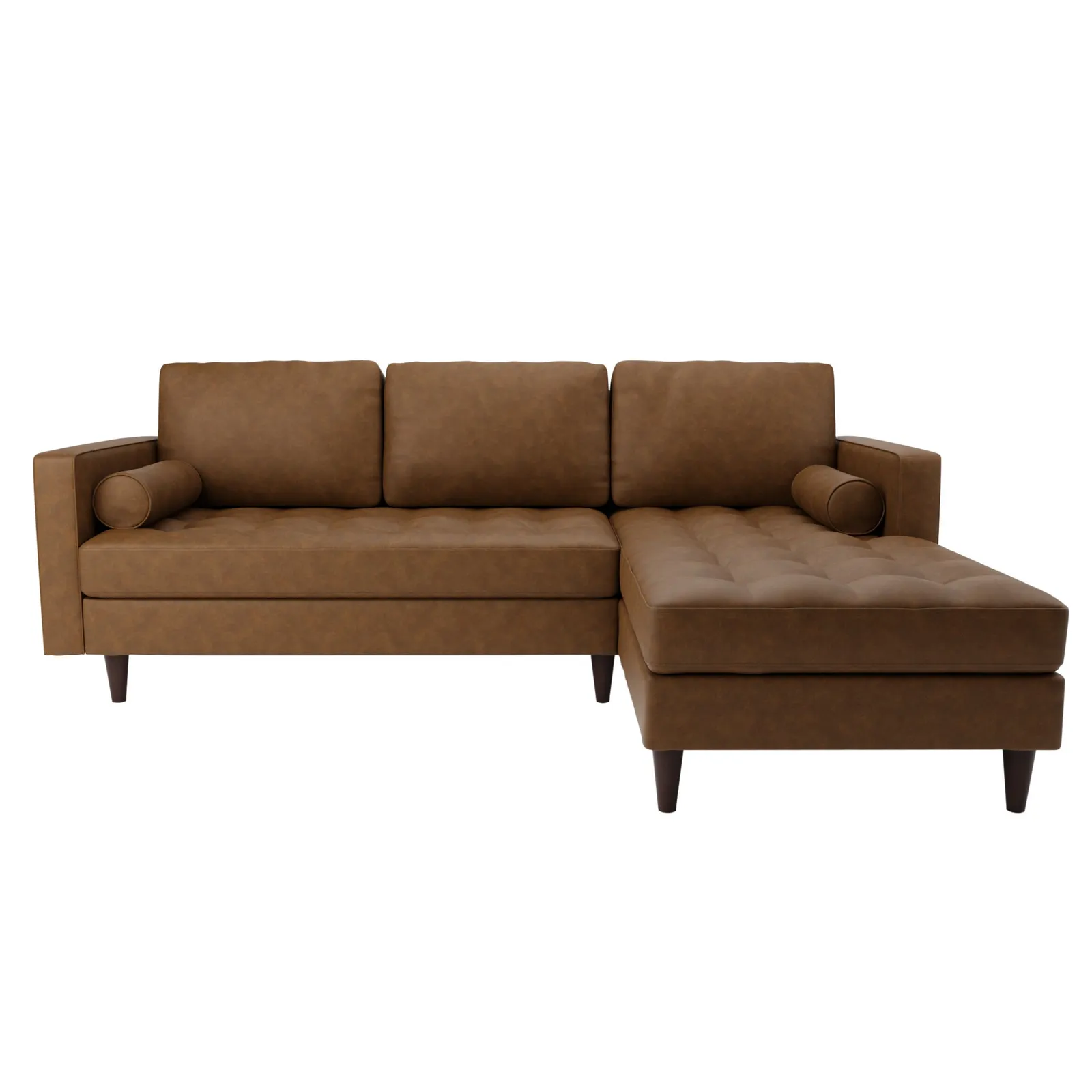 Zoe Faux Leather Right Hand Corner Sofa Tan