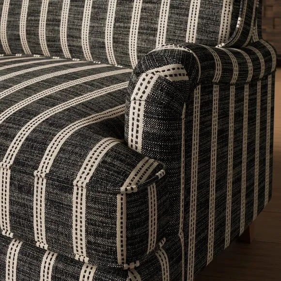 Beatrice II Texture Ticking Stripe Snuggle Chair 4