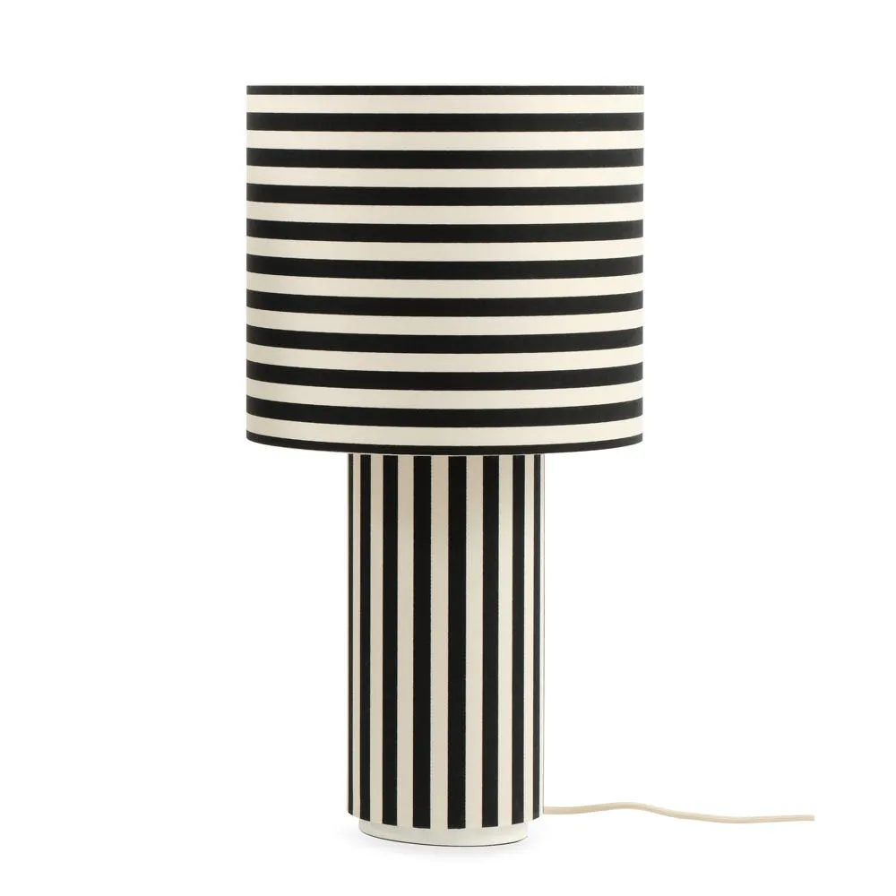 Heal's Raie Fabric Table Lamp Black/White 2