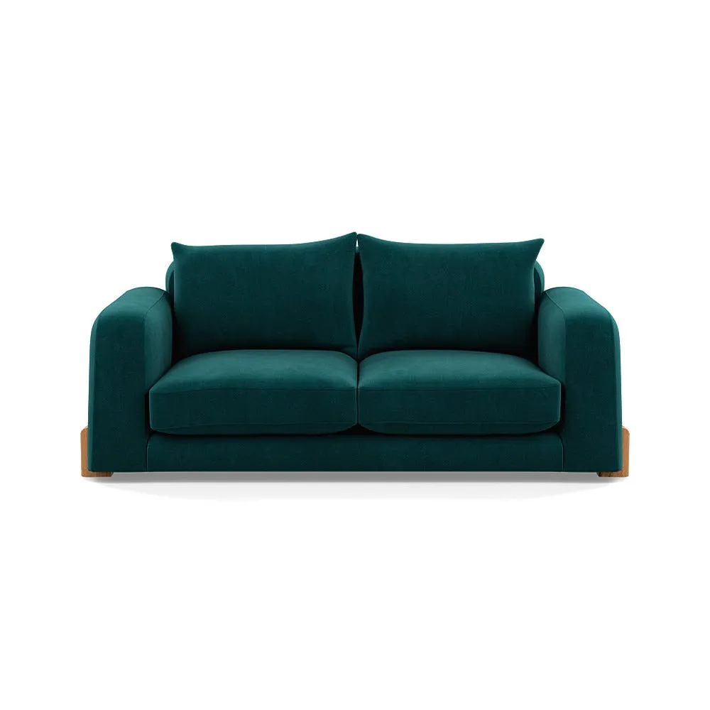 Heal's Nuvola 3 Seater Sofa Smart Luxe Velvet Ocean Natural Oak Feet 1