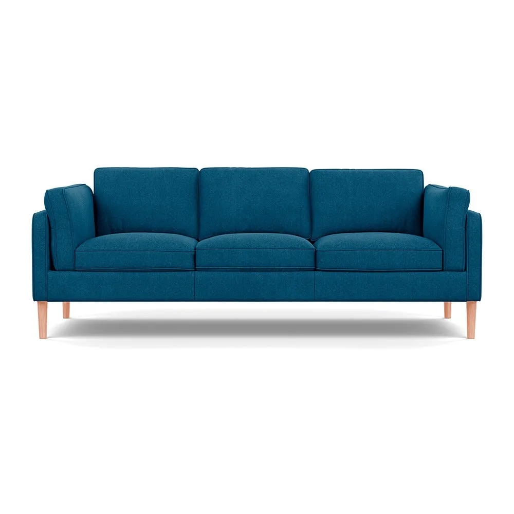 Heal's Sonno 4 Str Sofa St Moritz Wool Teal 149 Natural Feet 1