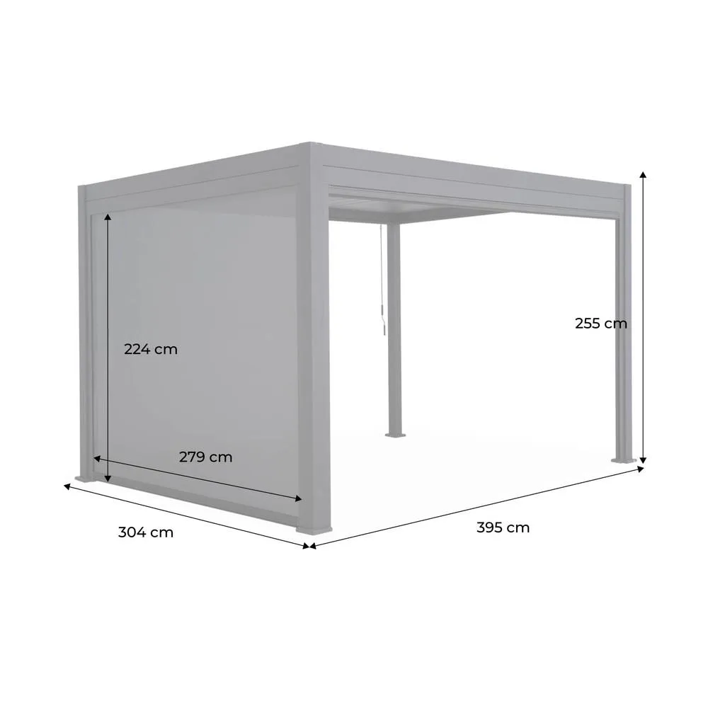 sweeek Louvered pergola aluminium 4 x 3m & 3m blind in Dark Grey 4