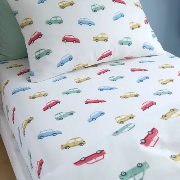 Classic Cars 100% Cotton Fitted Bed Sheet