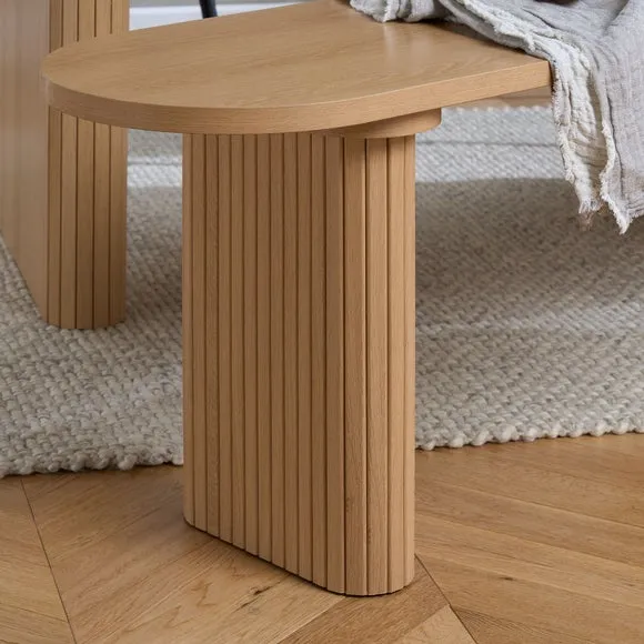 Axel Fluted Oval Dining Table with 2 Benches 2