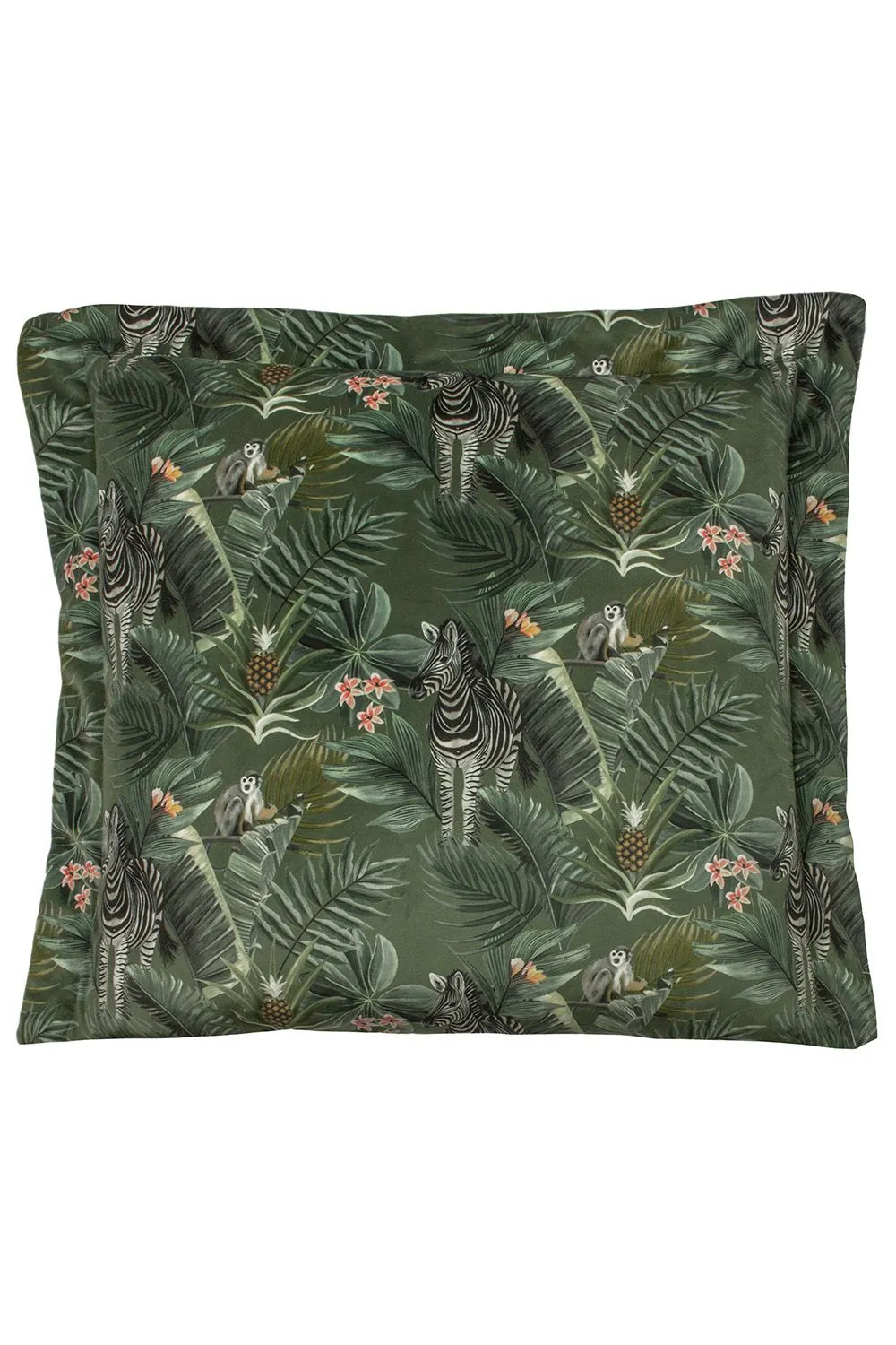 Evans Lichfield Manyara Zebra Tropical Printed Piped Cushion