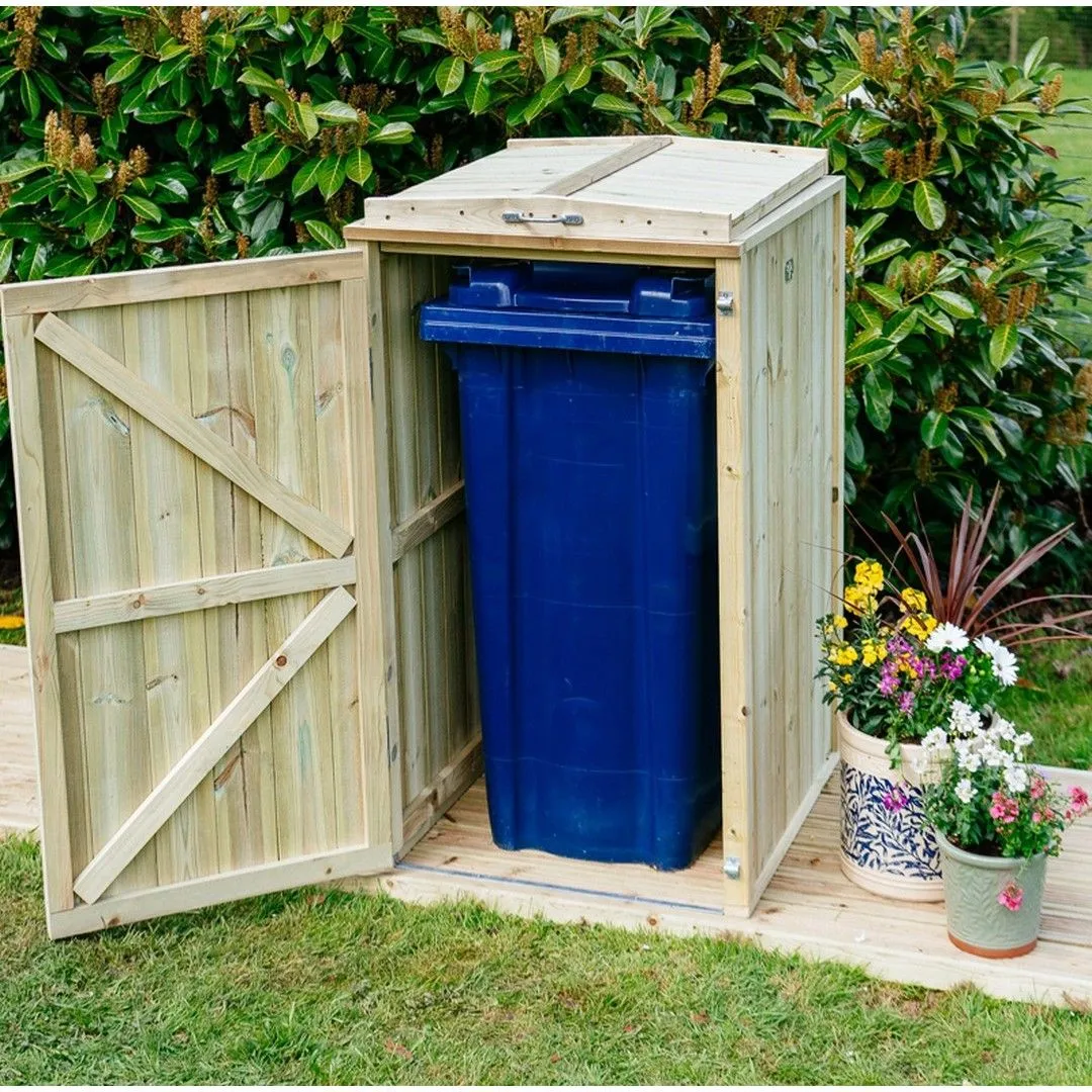 Buttercup Farm Shireburn Single Wheelie Bin Store - Fits 1 x 180L or 1 x 240L Bins in Brown 3