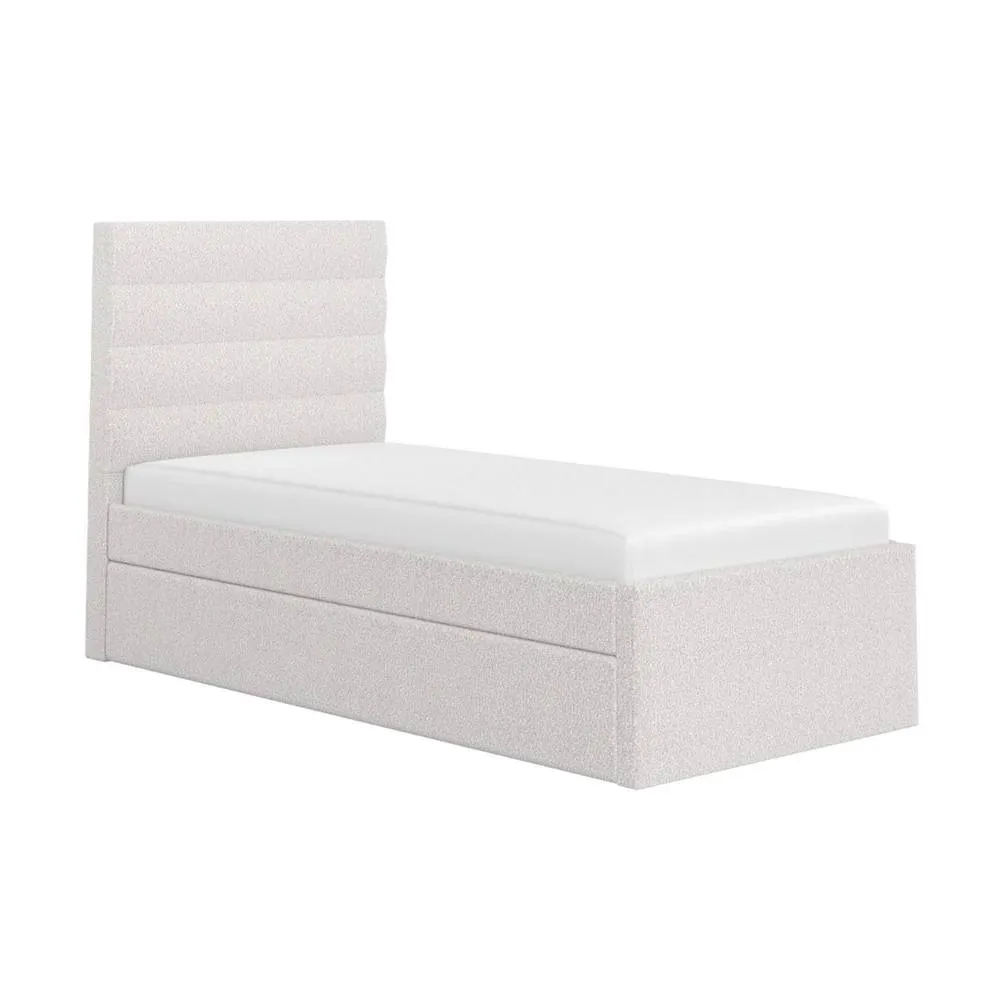 Flair Ari Upholstered Single Bed With Trundle in Beige 5