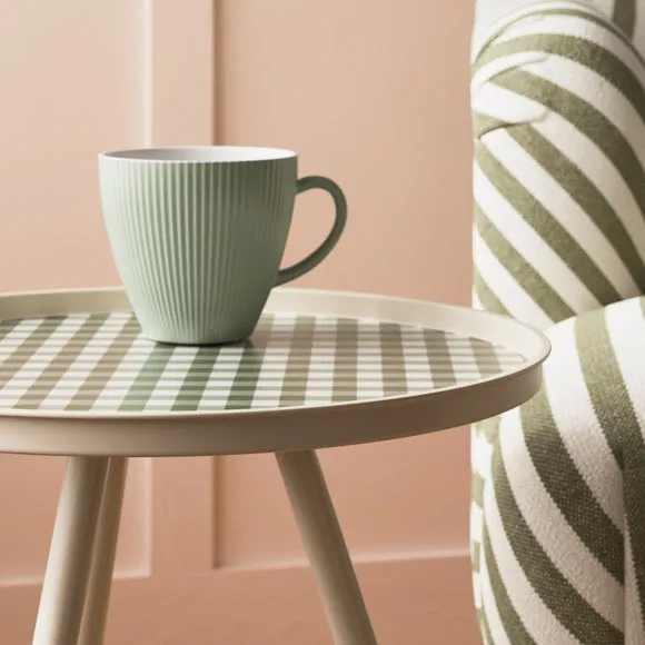 Kai Side Table, Gingham Print 2