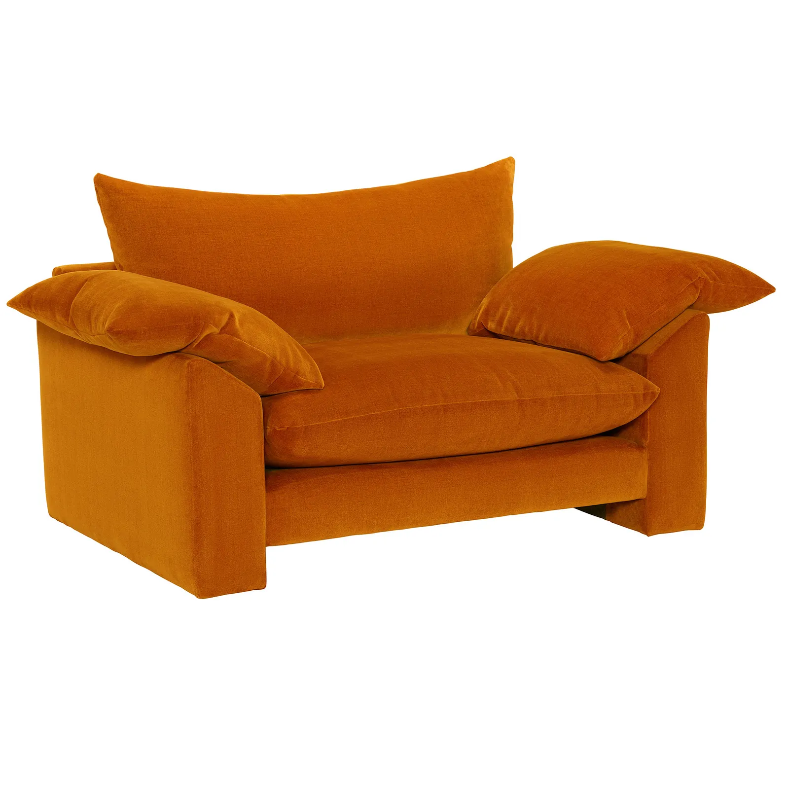 Hoxton Snuggler Armchair, Orange Fabric | Barker & Stonehouse 2