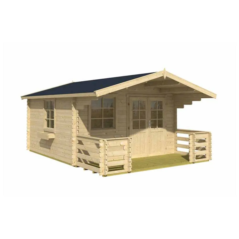 Lasita Maja Ltd Luna 2-Log Cabin, Garden Room, Home Office - L403.8xW530xH245.1 cm in Light Tan 2