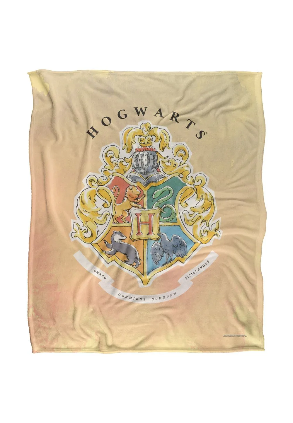 Harry Potter Watercolor Hogwarts Sigil Silky Touch Super Soft Throw Blanket 152 X 127 cm in White