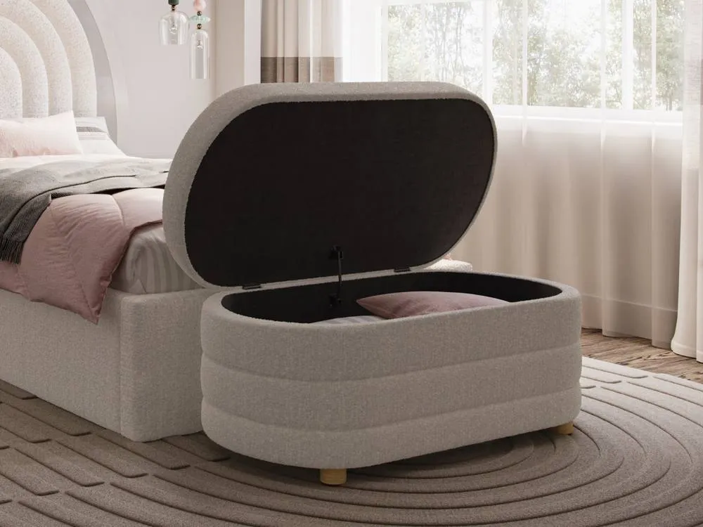 Flair Ava Single Ottoman Bed in Cream 5