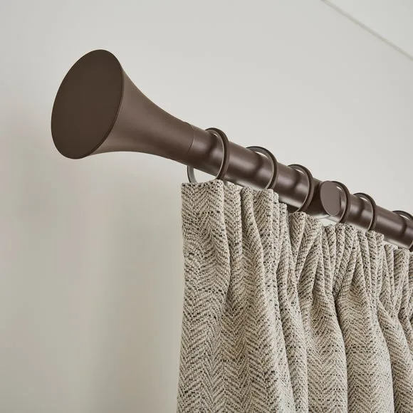 Flush Trumpet Fixed Metal Curtain Pole with Rings 4