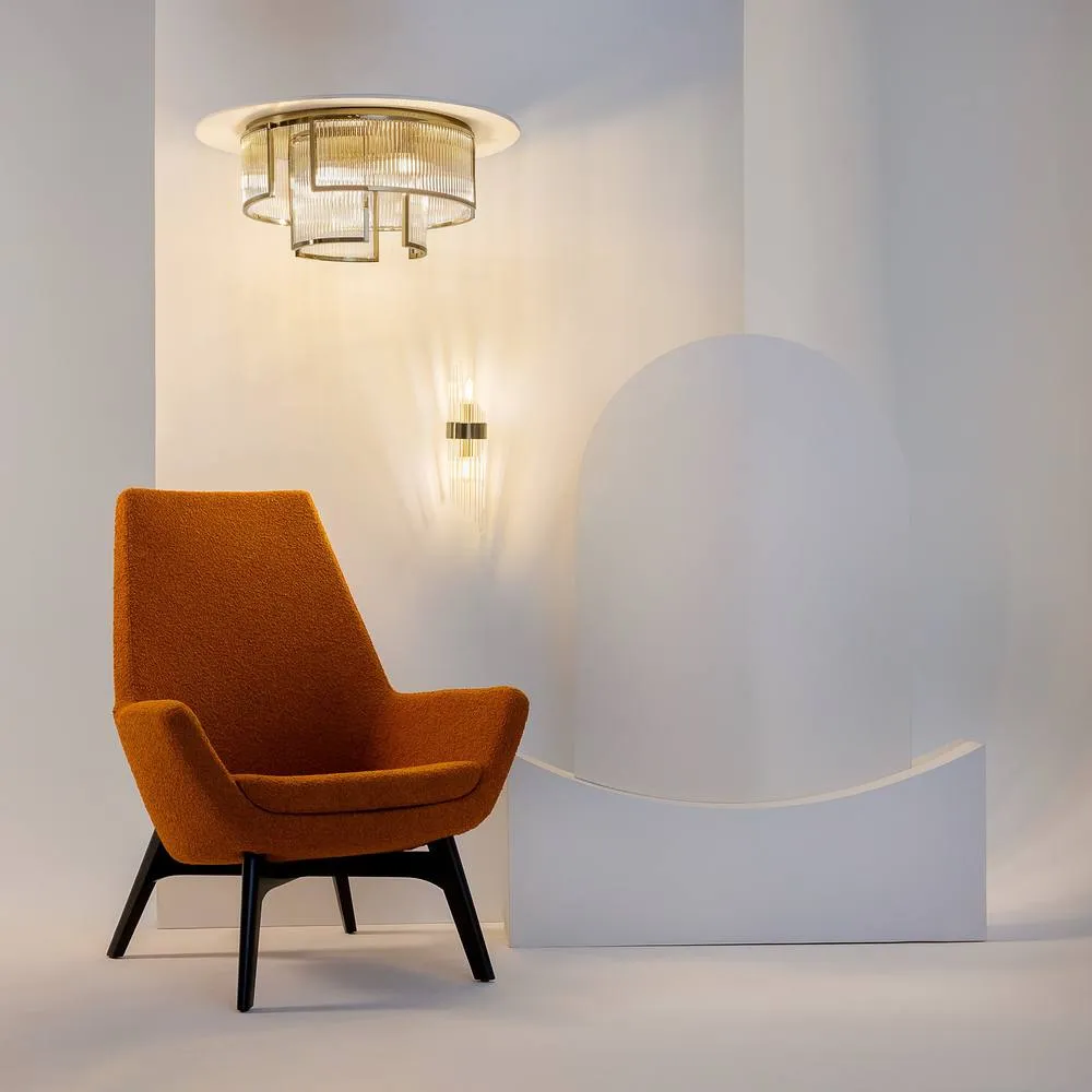 Netlighting Frame Modern Up & Down Wall Lamp Gold 2xE14 Glass Shade 3
