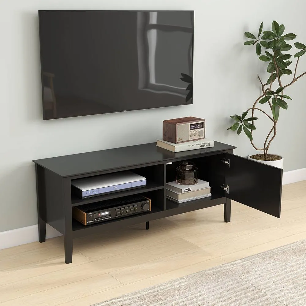 Melody Maison Large Black Wooden Tv Cabinet - Hales Black Range 5
