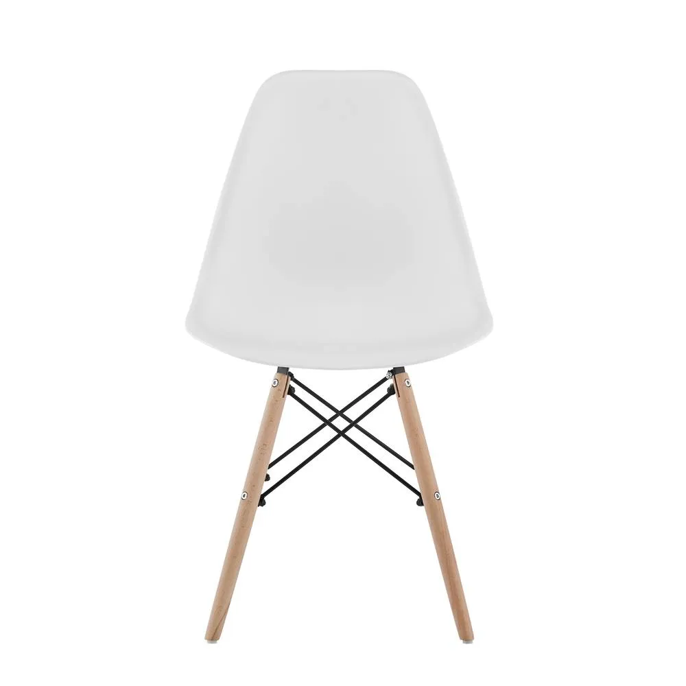 Comfy Living Ltd 5 Piece Dining Set With White Wooden Top & 4 White Chairs With Metal Detailing 6