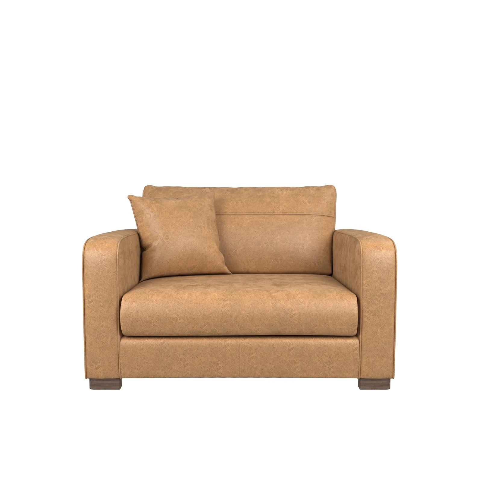 Carson Faux Leather Snuggle Chair Brown