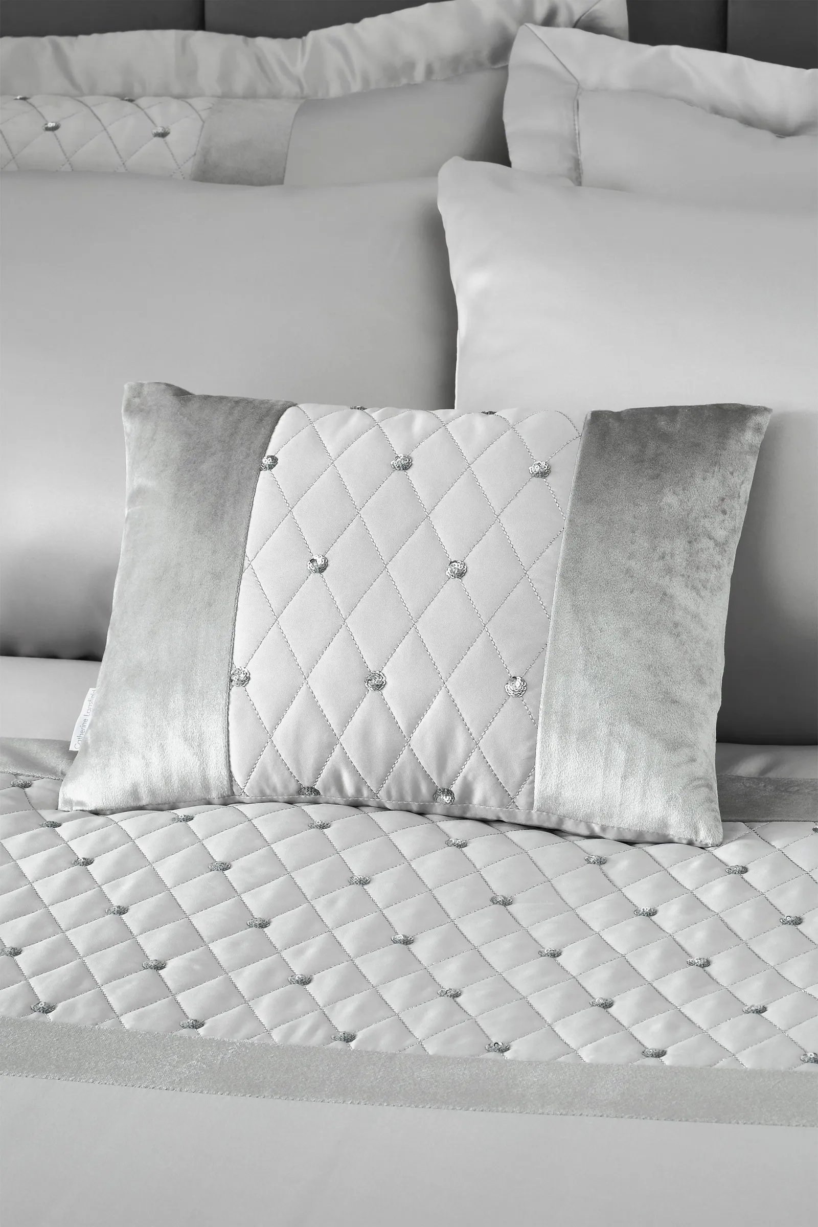 Catherine Lansfield 'Sequin Cluster' Cushion in Silver