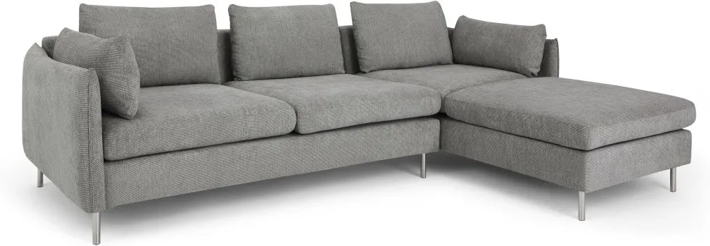 Vento 3 Seater Right Hand Facing Chaise End Corner Sofa, Linear Grey
