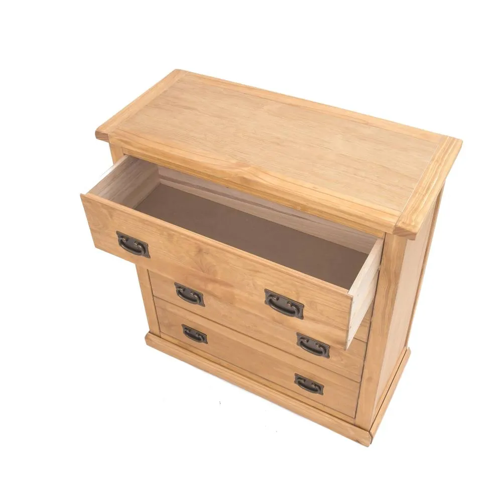 Cabinet Bits Lucca 4 Drawer Chest of Drawers Bras Drop Handle in Light Brown 4