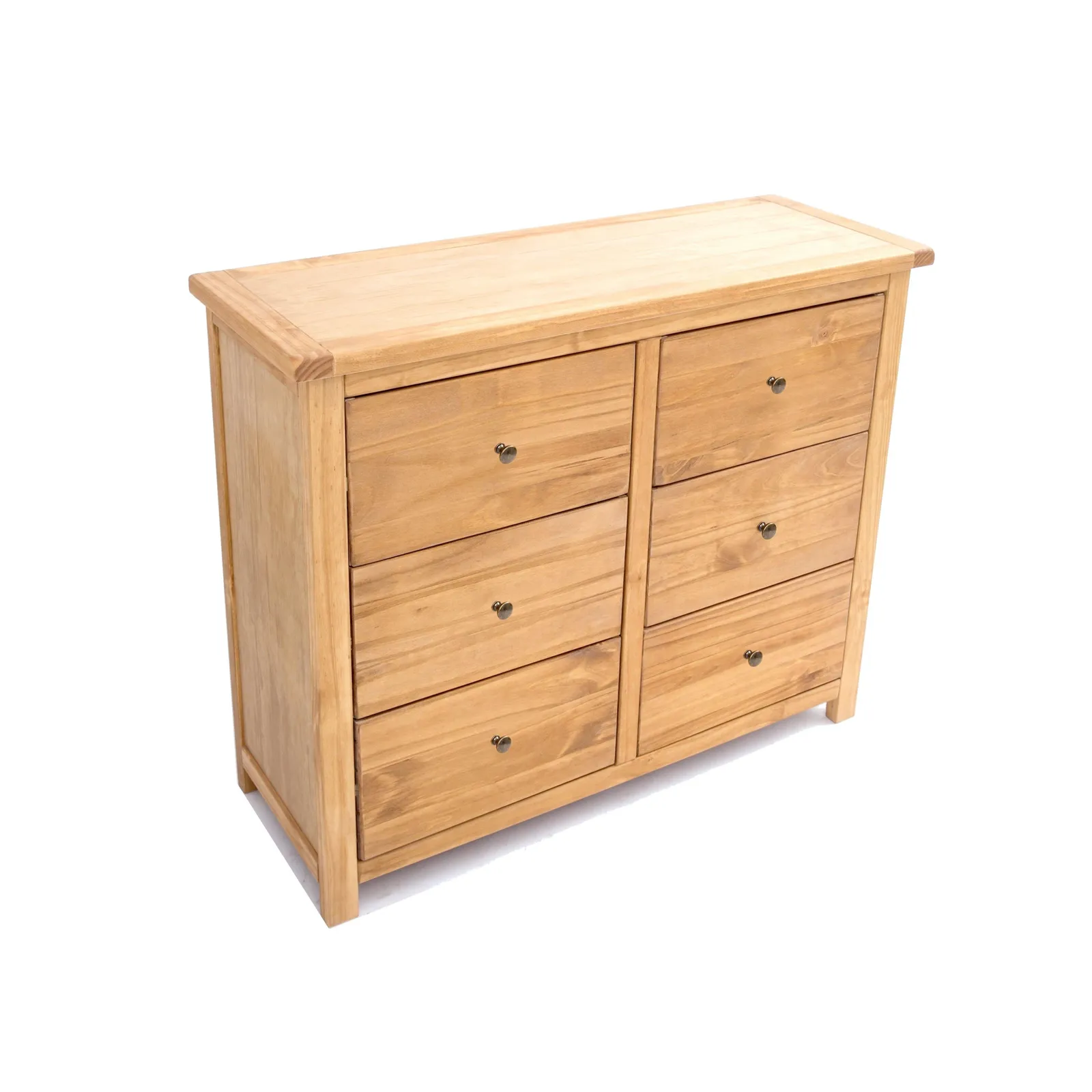 Cabinet Bits Lugo 6 Drawer Chest of Drawers Brass Knob in Light Brown 3