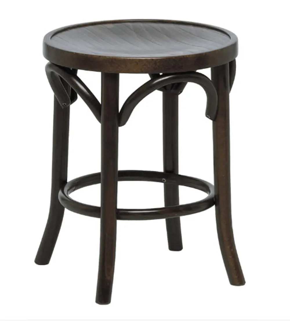 netfurniture Harvey Beech Wood Walnut Low Bar Stool - Fully Assembled in Taupe