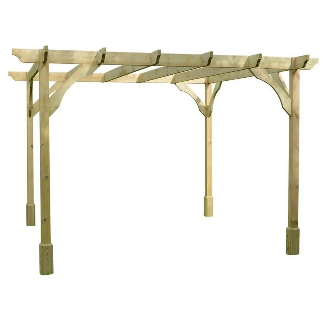 Rutland County Garden Furniture Ltd Premium Pergola - Wood - L180 x W480 x H270 cm - Rustic Brown in Light Green