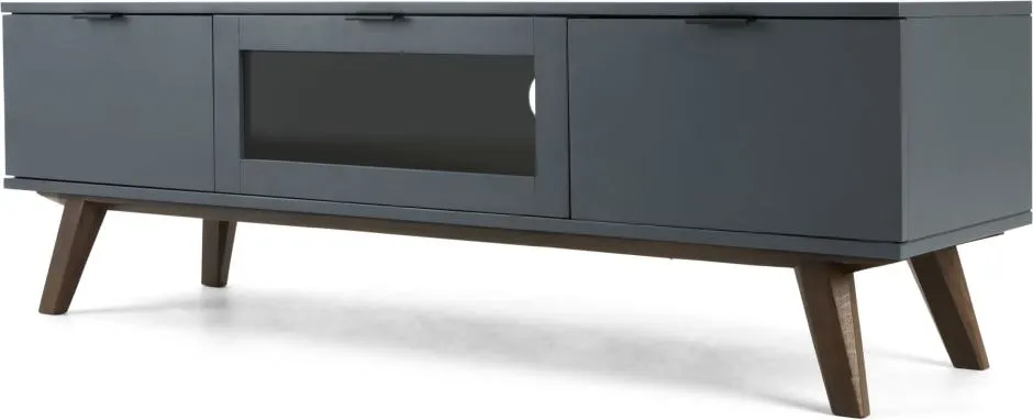 Aveiro TV Stand, Dark Stain Oak and Grey
