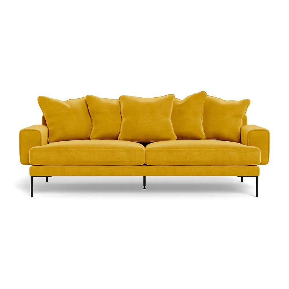 Heal's Torrington 4 Seater Sofa Smart Luxe Velvet Canary Black Feet 1
