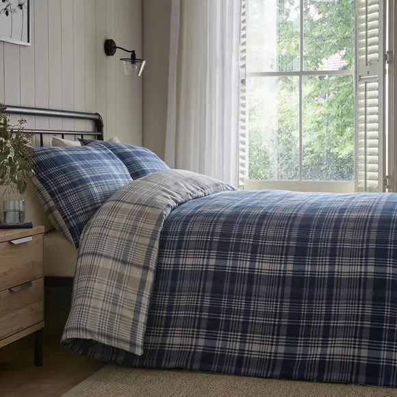 Dreams & Drapes Bennet Check 100% Cotton Duvet Cover & Pillowcase Set 2