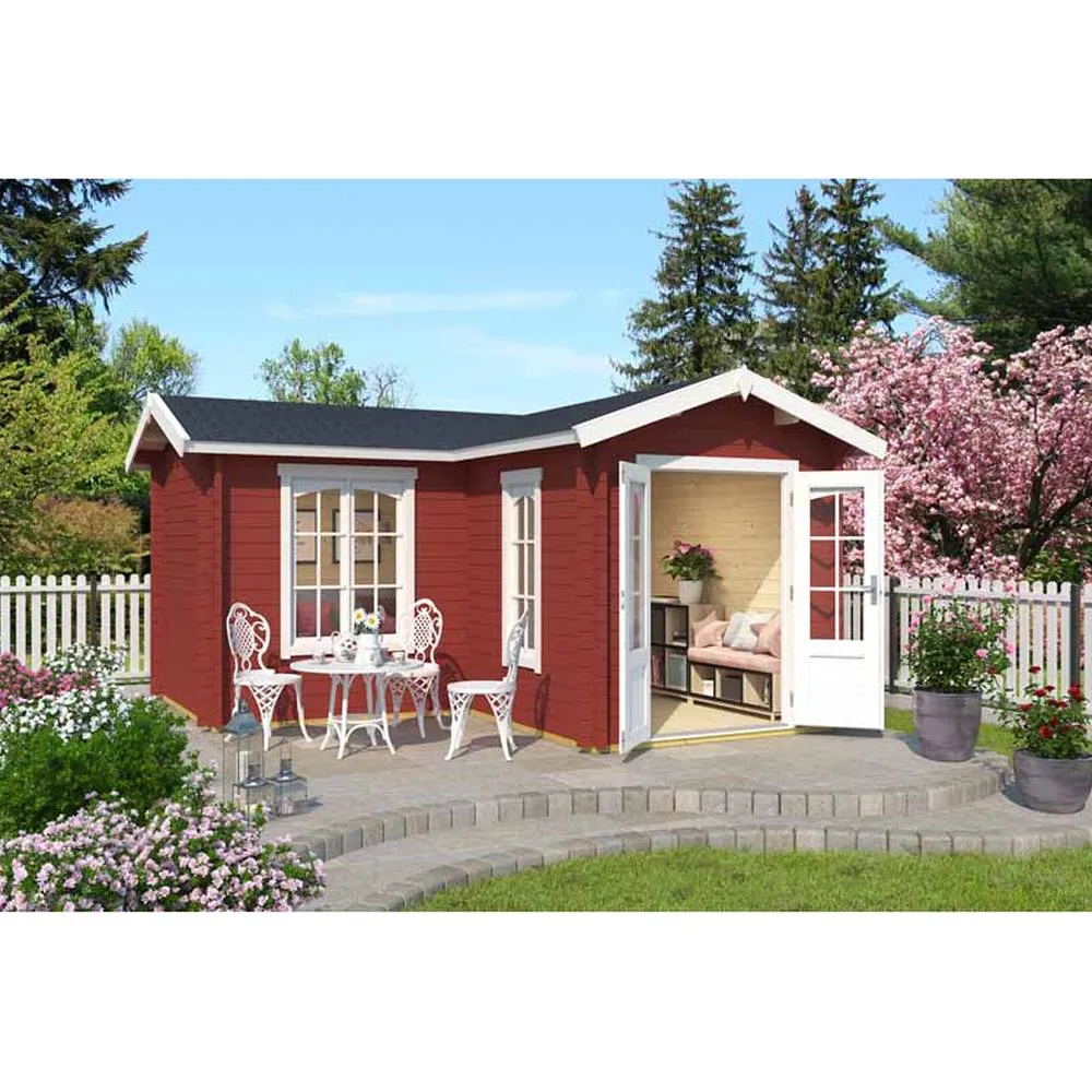 Lasita Maja Ltd Portsmouth-Log Cabin, Garden Room, Home Office - L450xW447.6xH245.1 cm in Natural 4