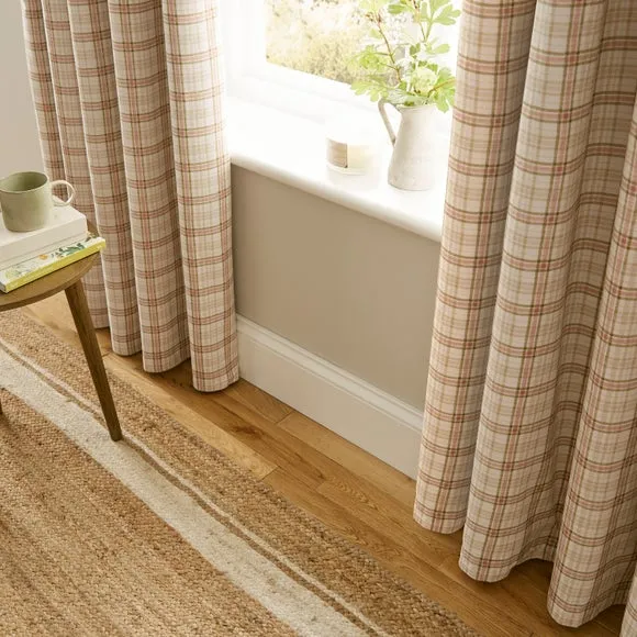 Denton Check Blackout Eyelet Curtains 4