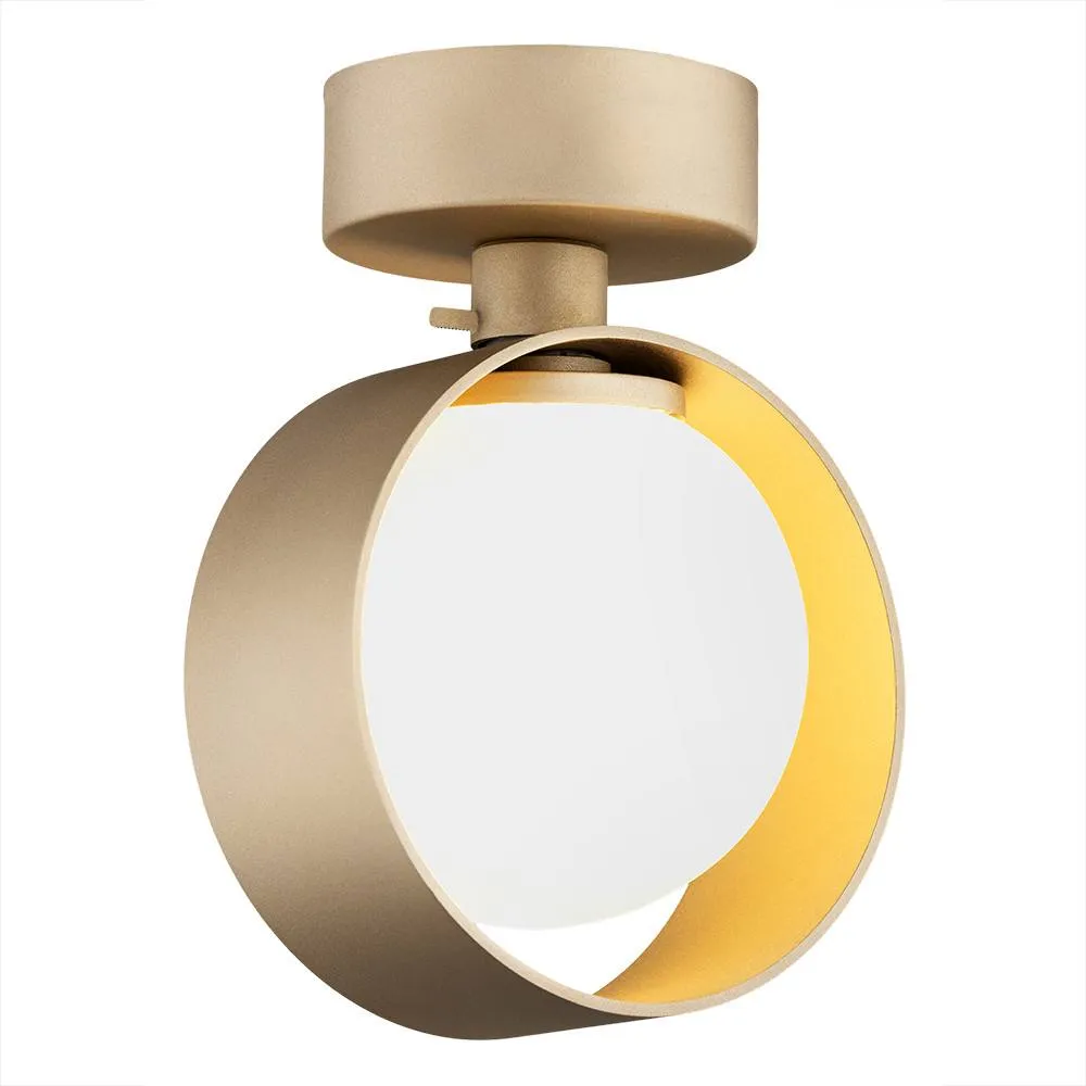 Netlighting Massimo Plus Outdoor Globe Wall Lamp Opal Matt Gold IP44 4