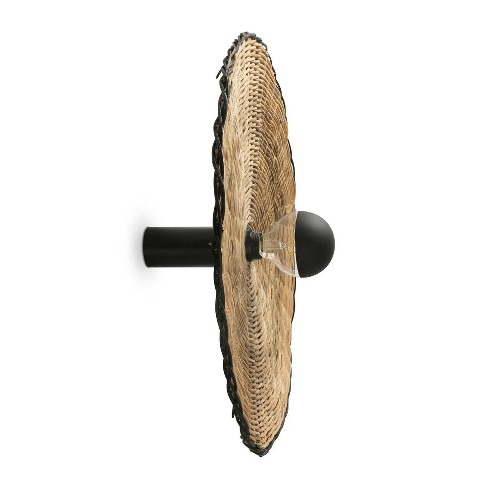 Netlighting Costas 600 H140 Black Rattan Wall Ceiling Lamp