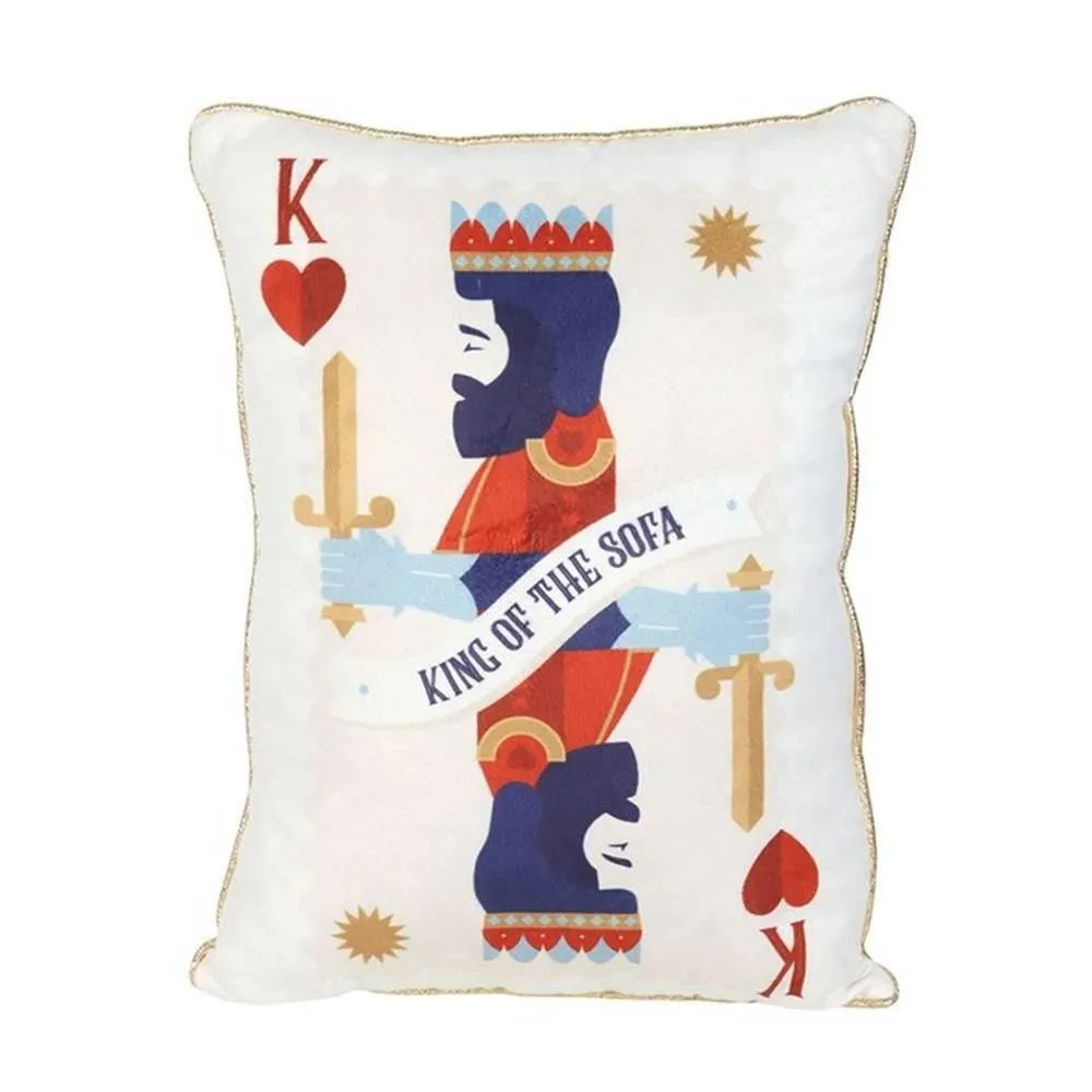 Something Different King of the Sofa Playing Card Cushion in Off-White