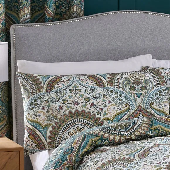 Palais Reversible Teal Duvet Cover and Pillowcase Set 6