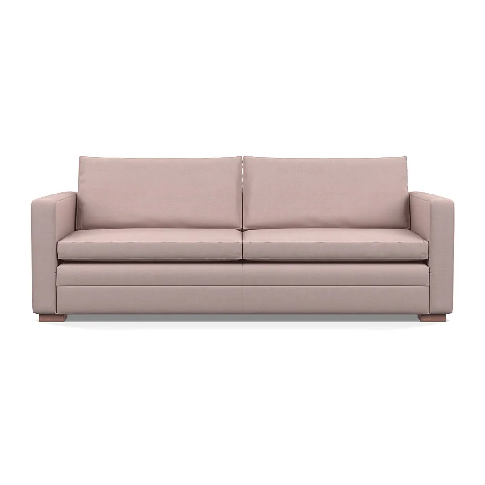 Heal's Palermo 4 Seater Sofa Siena Cotton Dusky Pink Walnut Feet 1